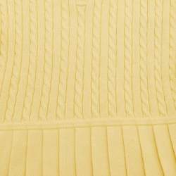 Pre Owned Polo Ralph Lauren Kids Yellow Cable Knit Dress Size 3 Yrs