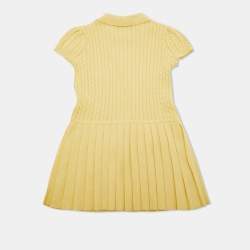Pre Owned Polo Ralph Lauren Kids Yellow Cable Knit Dress Size 3 Yrs