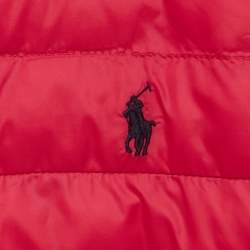 مملوكة مسبقًا جاكيت بولو رالف لورين وردي/كحلي صناعي P-لابس طبقتين قابل للعكس مقاس 10-12 سنة