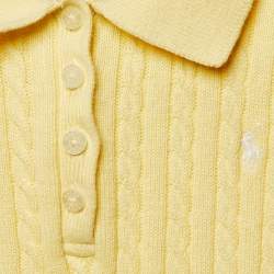 Pre Owned Polo Ralph Lauren Yellow Cable Knit Polo Dress 5 Years