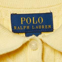 Pre Owned Polo Ralph Lauren Yellow Cable Knit Polo Dress 5 Years