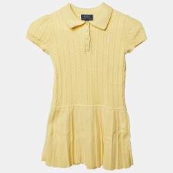 مملوكة مسبقًا Polo Ralph Lauren Yellow Cable Knit Polo Dress 5 Years
