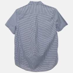 Pre Owned Ralph Lauren Navy Blue Gingham Cotton Short Sleeve Shirt XL 18-20 Yrs