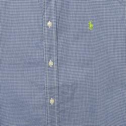 Pre Owned Ralph Lauren Navy Blue Gingham Cotton Short Sleeve Shirt XL 18-20 Yrs