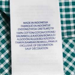 Pre Owned Ralph Lauren Kids Evergreen/White Gingham Cotton Long Sleeve Shirt XL (18-20)