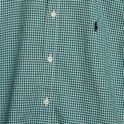 Pre Owned Ralph Lauren Kids Evergreen/White Gingham Cotton Long Sleeve Shirt XL (18-20)
