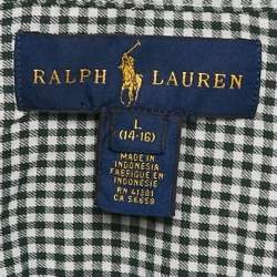Pre Owned Ralph Lauren Kids Green Gingham Cotton Blake Shirt L (14-16) 
