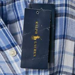 Pre Owned Ralph Lauren Kids Blue Tartan Cotton Custom Fit Shirt 14/16 Yrs 