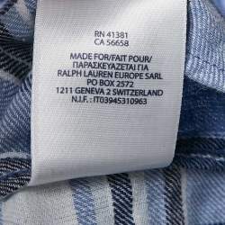Pre Owned Ralph Lauren Kids Blue Tartan Cotton Custom Fit Shirt 14/16 Yrs 