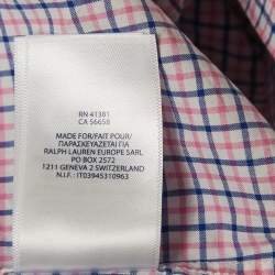 Pre Owned Ralph Lauren Kids Pink/Blue Check Cotton Long Sleeve Shirt 14-16 Yrs