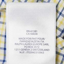 Pre Owned Ralph Lauren Kids Yellow/Blue Check Cotton Long Sleeve Shirt 14/16 Yrs 