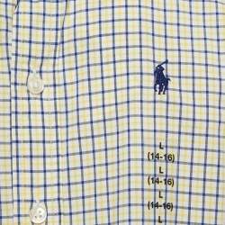 Pre Owned Ralph Lauren Kids Yellow/Blue Check Cotton Long Sleeve Shirt 14/16 Yrs 