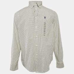 Pre Owned Ralph Lauren Kids Yellow/Blue Check Cotton Long Sleeve Shirt 14/16 Yrs 