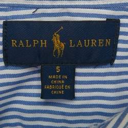 Pre Owned Ralph Lauren Kids Blue Striped Cotton Shirt 5Yrs