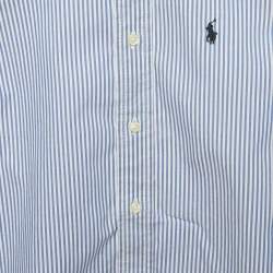 Pre Owned Ralph Lauren Kids Blue Striped Cotton Shirt 5Yrs