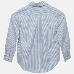 Pre Owned Ralph Lauren Kids Blue Striped Cotton Shirt 5Yrs