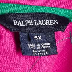 مملوكة مسبقًا Ralph Lauren Kids Preppy Pink Cotton Pique Long Sleeve Polo T-Shirt 6 Yrs 