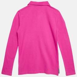 مملوكة مسبقًا Ralph Lauren Kids Preppy Pink Cotton Pique Long Sleeve Polo T-Shirt 6 Yrs 
