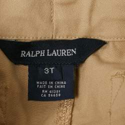 Ralph Lauren Kids Royal Khaki Beige Cotton Chino Slim Pants 3 Yrs