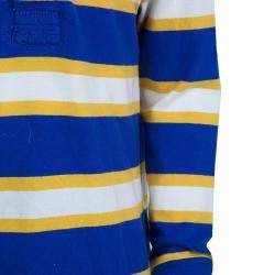 Pre Owned Ralph Lauren Blue and Yellow Striped Long Sleeve Polo T-Shirt 5 Yrs