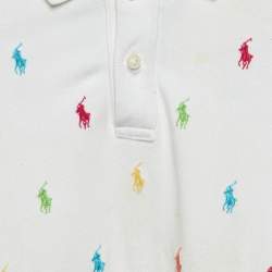Pre Owned Ralph Lauren Kids White Logo Embroidered Cotton T-Shirt 6 Yrs
