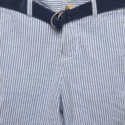 Pre Owned Ralph Lauren Kids Blue Stripe Cotton Shorts 24 M