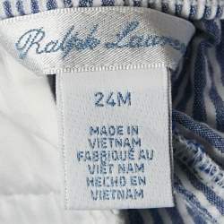 Pre Owned Ralph Lauren Kids Blue Stripe Cotton Shorts 24 M