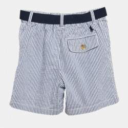 Pre Owned Ralph Lauren Kids Blue Stripe Cotton Shorts 24 M