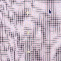 Pre Owned Ralph Lauren Kids Pink/Blue Check Cotton Long Sleeve Shirt 14/16 Yrs 