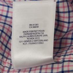Pre Owned Ralph Lauren Kids Pink/Blue Check Cotton Long Sleeve Shirt 14/16 Yrs 