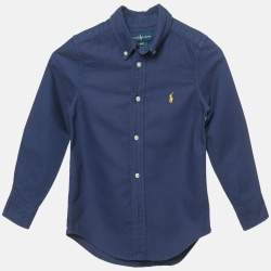 Pre Owned Ralph Lauren Kids Blue Cotton Button Down Shirt 4 Yrs 