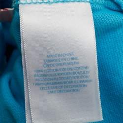 Pre Owned Ralph Lauren Kids Blue Embroidered Cotton Polo T-Shirt 3M