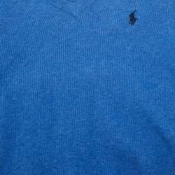 Pre Owned سترة رالف لورين للأطفال صوف ياقة V زرقاء 4 سنوات