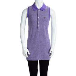 Ralph Lauren Purple Honeycomb Knit Sleeveless Polo T-Shirt 16 Yrs