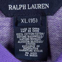Ralph Lauren Purple Honeycomb Knit Sleeveless Polo T-Shirt 16 Yrs