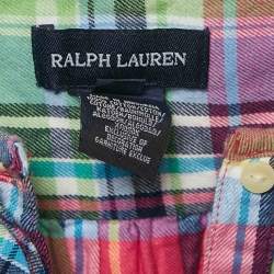 Ralph Lauren Pink/Blue Checks Cotton Ruffled Tunic Top 6 Yrs 