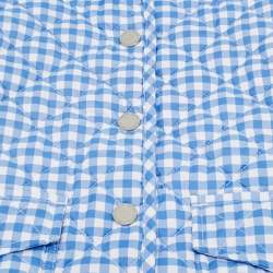 Pre Owned Ralph Lauren Kids Blue Gingham Quilted Jacket S/7 Yrs