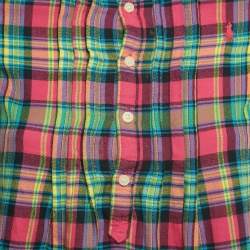 Pre Owned Ralph Lauren Kids Pink Checks Cotton Tunic 12Yrs