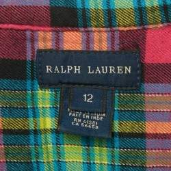 Pre Owned Ralph Lauren Kids Pink Checks Cotton Tunic 12Yrs