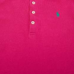 Pre Owned Ralph Lauren Kids Pink Cotton Long Sleeve Polo T-Shirt 6Yrs