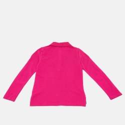 Pre Owned Ralph Lauren Kids Pink Cotton Long Sleeve Polo T-Shirt 6Yrs