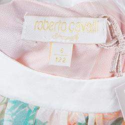 Roberto Cavalli Angels Multicolor Floral Print Silk Dress 6 Yrs