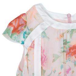 Roberto Cavalli Angels Multicolor Floral Print Silk Dress 10 Yrs 