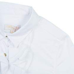 Roberto Cavalli Angels White Ruffle Neck Button Down Shirt 6 Yrs 