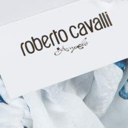 Pre Owned Roberto Cavalli Angels White Printed Tiered Maxi Dress 10 Yrs