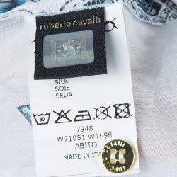 Pre Owned Roberto Cavalli Angels White Printed Tiered Maxi Dress 10 Yrs