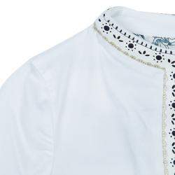 Roberto Cavalli Angels White Leather-Trim Jacket 8 Yrs 