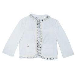 Roberto Cavalli Angels White Leather Trim Jacket 10 Yrs 