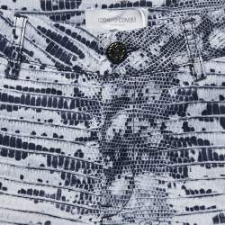 Roberto Cavalli Kids Blue Lizard Print Gabardine Bermuda Shorts L