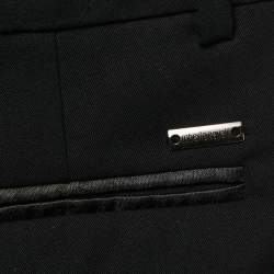 Roberto Cavalli Kids Black Wool Side Satin Trimmed Trousers 10 Yrs